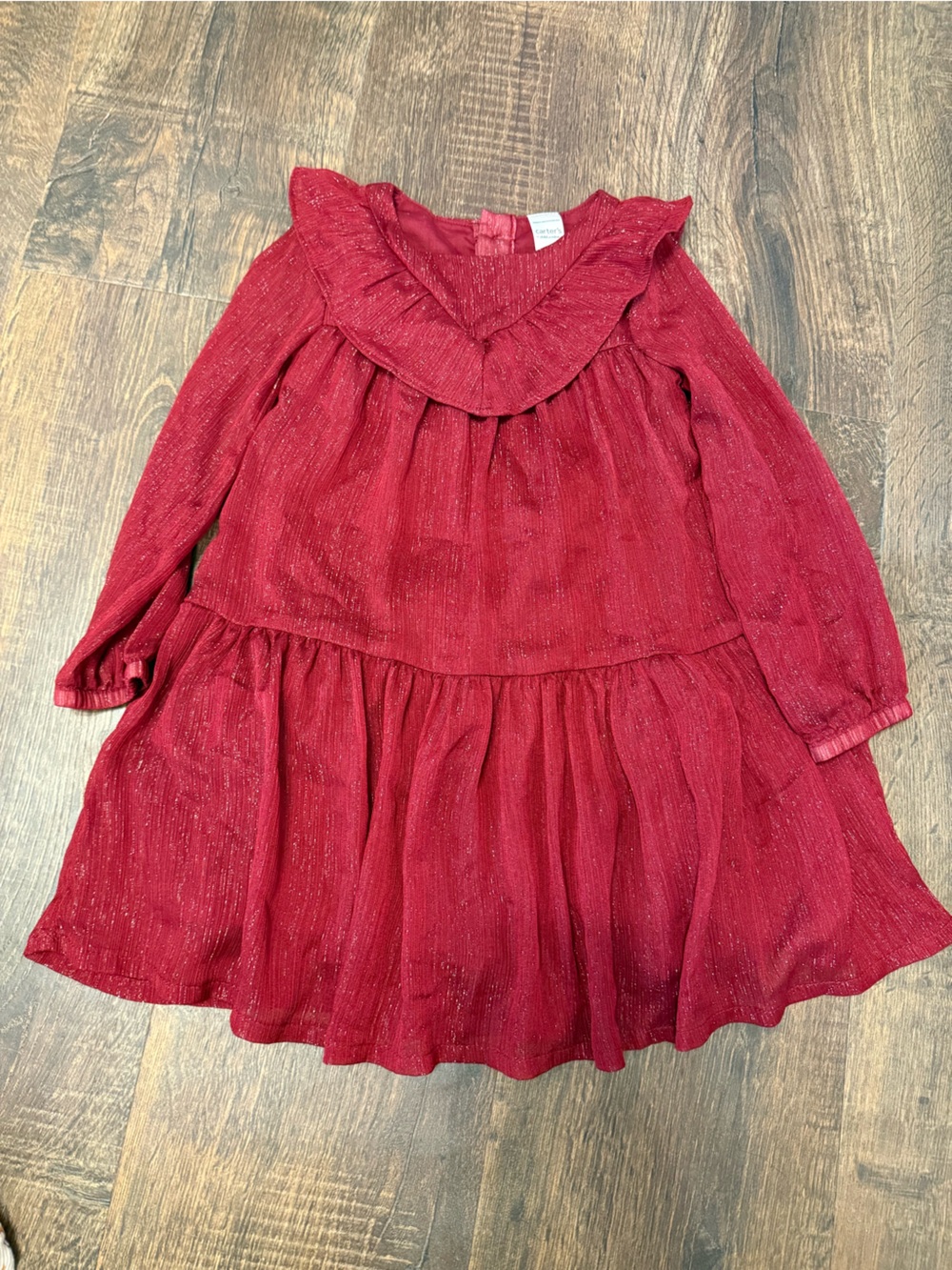 Carter's Shimmery Red Girls' Long Sleeve Top